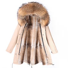 2021 long parka  waterproof  real fur coat winter jacket real rabbit fur liner detachable warm men natural raccoon fur collar 2024 - buy cheap