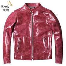 Spring Autumn Lightweight Zipper Motorcycle Jacket Mens 100% Genuine Leather Coat Male Fashion New Brand Red Jackets 2024 - купить недорого