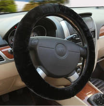 1 pcs Black Warm plush winter car steering wheel cover imitation wool Universal auto supplies car accessories 2024 - buy cheap