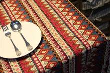 Bohemian Ethnic Style Tablecloth Cotton And Linen Striped Tablecloth Washable Table Cloth Dustproof Picnic Cloth Home Decoration 2024 - buy cheap