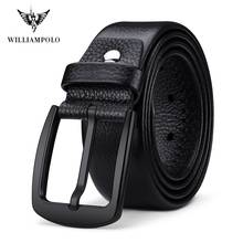 DP 1 Williampolo Leather Belts Men Pin Buckle Male Waistband Black 100% Genuine Leather Men's Belt PL19691P 2024 - buy cheap
