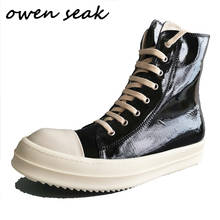 Owen Seak-zapatos de lona informales para hombre, zapatillas de deporte de lujo con cordones en el tobillo, botas planas con cremallera de marca, talla grande, 19ss 2024 - compra barato