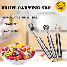 Herramientas creativas de acero inoxidable para tallado de fruta y manzana, cuchillo de excavación, cuchara, accesorios de cocina 2024 - compra barato
