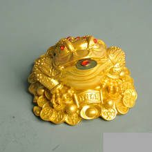 Feng Shui Toad Money Lucky Fortune Wealth Chinese Golden Frog Toad Coin Home Office Decoration Tabletop Ornaments 2024 - buy cheap