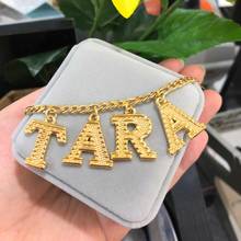 Custom With Letters Pendant Necklaces For Women Girls Customize Initial Alphabet Chains Gold Color Jewelry Best Gifts 2024 - buy cheap
