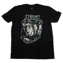 Camiseta masculina genesis, carisma, hatter, preto, prog rock 100%, detalhe oficial, sensibilidade ao pescoço, camiseta masculina 2024 - compre barato