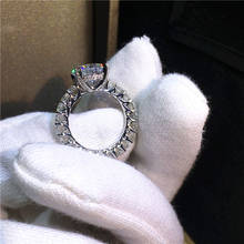 Anillo de oro de 14K 100%, sortija de boda con diamantes de moissanita VVS, color 2ct D, con certificado nacional 2024 - compra barato