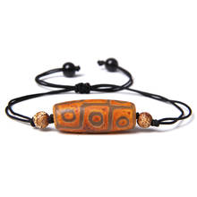 High Quality Natural Tibetan Dzi Agat Beads Braided Bracelet Geometric Stone Black Rope Adjustable Charm Bracelet Jewelry Unisex 2024 - buy cheap