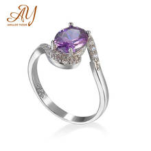 Anillos yuzuk anel de prata 925, simples, com pedra preciosa amtirada oval, joia para casamento e noivado, tamanho 6 7 8 9 10 2024 - compre barato