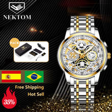 NETKOM Sports Fashion Wristwatches Men's Gold Chronograph Luxury Quartz Watches Gold Men Wristwatch For Bussiness Men Watches 2024 - buy cheap