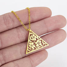 Stainless Steel Chain Geometric Flower Pendant Necklace Women Delicate Art Deco Triangle Necklace Jewellery Collar 2024 - buy cheap