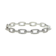 silver color micro pave 5A cz open link chain cuban  chain women bangle bracelet fashion 2024 - buy cheap