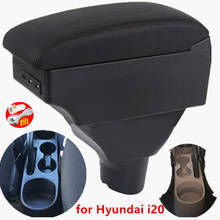 Para hyundai i20 braço de couro do carro resto caixa armazenamento usb abs console central acessórios peças interiores automóvel 2011 2024 - compre barato