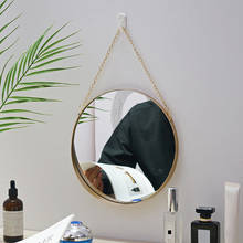 Round Hanging Mirror Metal Wall Mount Mirror Art Toilet Bathroom Decor Nordic Style Mirror 2024 - buy cheap