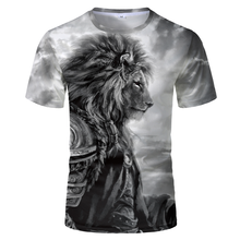 Новые мужские футболки с 3D рисунком животных, Льва, фото, короткий рукав, Забавный дизайн, повседневные топы, футболки, мужская футболка 2024 - купить недорого