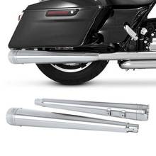 Motocicleta 4 megmegmegaphone deslizamento no tubo de escape duplo para harley touring road king electra glide 1995-2016 2024 - compre barato