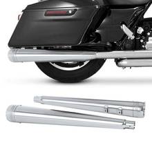 Motorcycle 4'' Megaphone Slip on Dual Exhaust Pipe For Harley Touring Road King Electra Glide 1995-2016 2024 - buy cheap