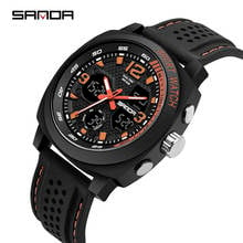 Men Watch  SANDA 790 Top Luxury Military Quartz Watch Men Silicone Strap LED Digital Watch Alarm Date Week Waterproof Clock 2020 2024 - buy cheap