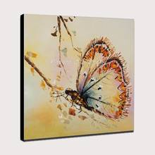 Mintura moderno decorativo borboleta pintura a óleo sobre tela artesanal animal parede arte imagem para sala de estar decoração casa presente 2024 - compre barato