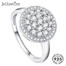 Jellystory encantos redondos zircon pedras preciosas anéis s925 prata esterlina jóias anel de luxo para festa de noivado do casamento feminino presente 2024 - compre barato