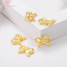 10PCS 17x13MM Hole 2MM 24K Gold Color Brass Bow Knot Pendants Charms High Quality Diy Jewelry Findings Accessories 2024 - buy cheap