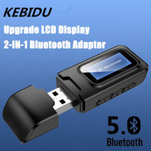 KEBIDU USB Bluetooth Dongle Adapter 5.0 Receiver Transmitter LCD Display Audio 3.5mm AUX Jack Stereo Adapter for Car PC TV 01 2024 - buy cheap