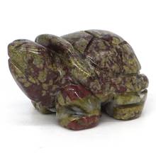 Фигурка Черепахи 1,5 дюйма, натуральный драгоценный камень, дракон, кристалл, резная каменная статуя, ремесла, украшение для дома 2024 - купить недорого