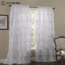 YOMDID White Blinds Rod Curtain Tulle Curtains for Bedroom Door Window Multi-layered Blackout Curtains Home Living Room Decor 2024 - buy cheap