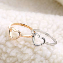 FNIO 1PC Dainty Women Ring Hollow Heart Ring For Couple Wedding Promise Infinity Eternity Love Jewelry Boho Anillos Mujer Gifts 2024 - buy cheap