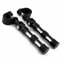 Motocicleta estrada pé pegs com grampos preto motor guarda footpegs 25-32mm para harley touring road rei softail dyna universal 2024 - compre barato