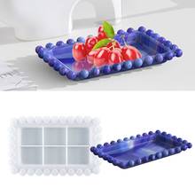 Rectangular Beaded Fruit Storage Box Epoxy Resin Mold Tray Plate Dish Casting Silicone Mould DIY Crafts Ornaments Jewelry Holder 2024 - buy cheap