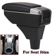 Reposabrazos para asiento de Ibiza, caja de almacenamiento de contenido de tienda Central, reposabrazos con portavasos, Cenicero, piezas de coche, interfaz USB 2024 - compra barato