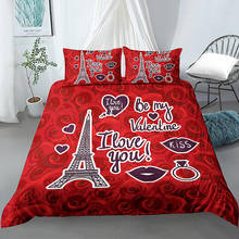 2/3 Pcs Duvet Cover Set Polyester Washable Bedding Set for Home Bedroom Eiffel Tower Pattern Bedspread Comforter Bed Decor 2024 - buy cheap