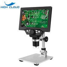 Microscópio digital com gravador de vídeo, 7 polegadas, lcd, usb, 12mp, 1200x, ampliação, câmera, endoscópio para telefone, pcb, ferramentas de inspeção 2024 - compre barato