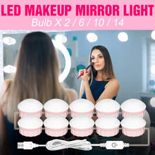 CanLing-bombilla de espejo para maquillaje, luces de tocador Hollywood, lámpara de pared LED regulable con USB, Kit de 6, 10 y 14 bombillas para tocador 2024 - compra barato