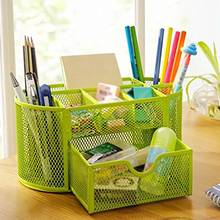 9 Storage Multi-functional Desk Organizer Mesh Metal Pen Holder Stationery Container Box Office School Supplies 2024 - buy cheap