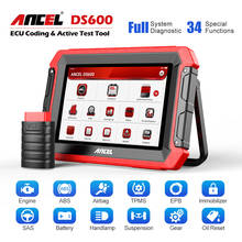 ANCEL-herramienta de diagnóstico para coche, lector de código de motor ABS SRS SAS, reinicio OBD2, sistema completo de escáner, DS600 2024 - compra barato