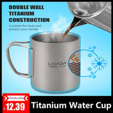 Lixada 50ml-750ml Titanium Double Wall Cup Water Coffee Tea Cup Mug with Foldable Handle Camping Titanium Mug Camp Tableware 2024 - buy cheap