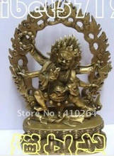 Frete grátis estatueta tibetana 23 cm mahakala artesanal de bronze buddha 2024 - compre barato