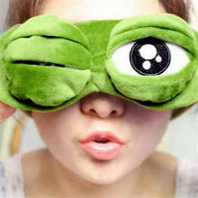 Máscara de ojos para dormir en 3D, funda de sombra acolchada de rana triste para dormir, venda para los ojos, descanso divertido 2024 - compra barato