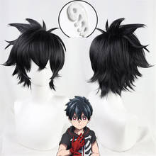 Takerlama kemono jihen kabane kusaka cosplay peruca de cabelo curto preto encaracolado halloween anime adereços 2024 - compre barato