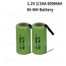 2 PCS/lot New Original 1.2V 2/3AA 800mAh Ni-Mh 2/3 AA Ni-Mh Rechargeable Battery With Pins Free Shipping 2024 - buy cheap