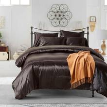 Satin Silk Bedding Set Home Textile King Size Bed Set Bed Clothes Duvet Cover Flat Sheet Pillowcases Wholesale 2024 - buy cheap