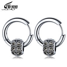 EyeYoYo Korean Personality Stainless Steel Hip-hop Tide Male Eye Earrings 2024 - buy cheap