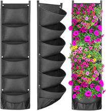 Garden Planter Floer Pots Vertical Hanging Layout Waterproof Wall Mount Hanging Flowerpot Bag Indoor Outdoor Use for Home Garden 2024 - buy cheap