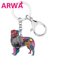 LLavero de aleación de esmalte de Bonsny, perro Pastora australiana, llavero de Animal, llavero, bolso para coche, llavero de decoración para mujer, chica, hombre, regalo 2024 - compra barato