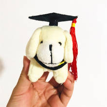10pieces/lot 11cm mini Doctorial hat dog plush doll toy Graduation gift pendant Cartoon bouquet material 2024 - buy cheap