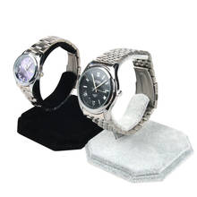 Suporte de veludo tipo c para relógio, suporte de mostruário, pulseira de joias, mostrador, preto/cinza, 1 peça 2024 - compre barato