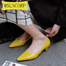 Sapatos femininos de salto alto quadrado, plus size, 34-48, couro envernizado, slip-on, todos os sapatos, casual, casamento 2024 - compre barato