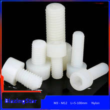 5/10/20/50PCS M3 M4 M5 M6 M8 M10 M12 Nylon Hexagon Hhead Screw  Plastic Hexagon Socket Bolt Hexagon Socket Screw L=5-100mm 2024 - buy cheap